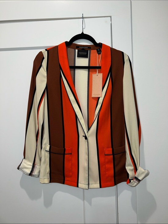 Scotch & Soda Jackets & Blazers - Scotch & Soda Orange Striped Pajama Blazer Jacket